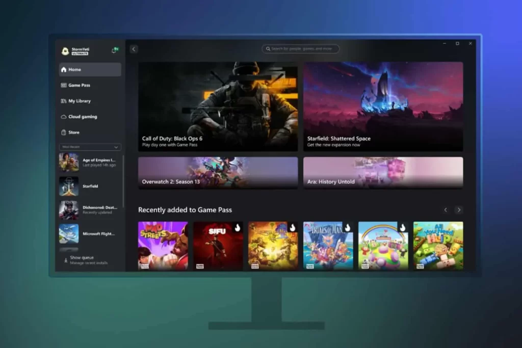 Ứng dụng Xbox trên Windows có giao diện mới
