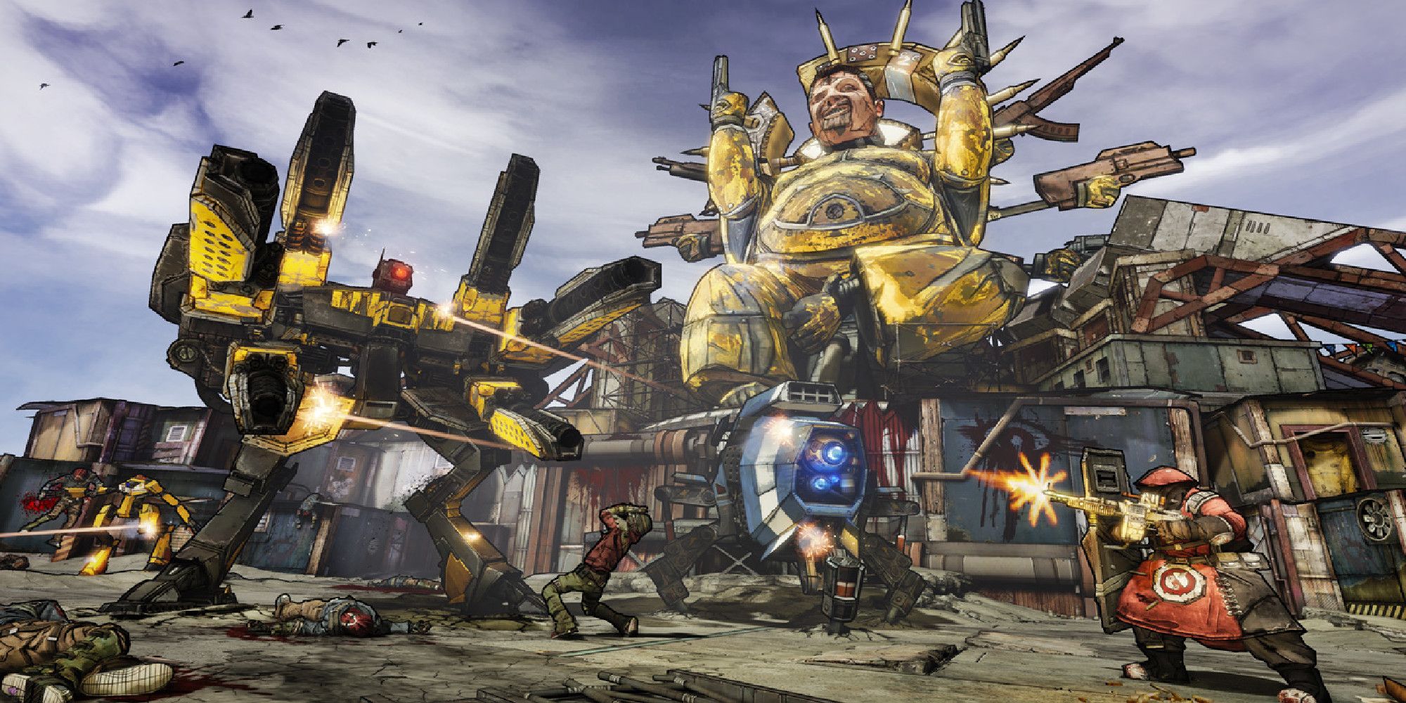 Borderlands 2 fighting robot enemy