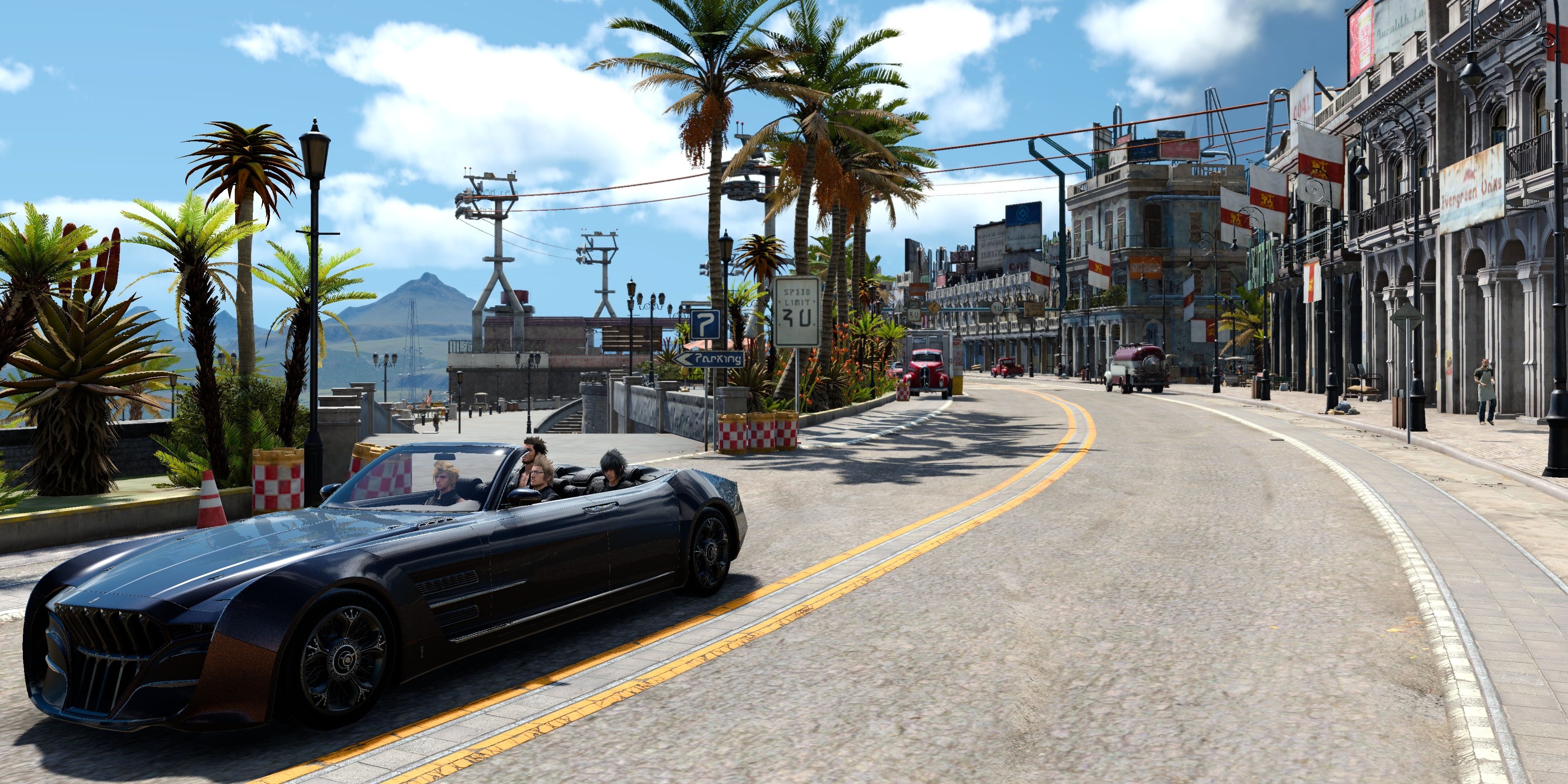 Lái xe trong Regalia trong Final Fantasy XV