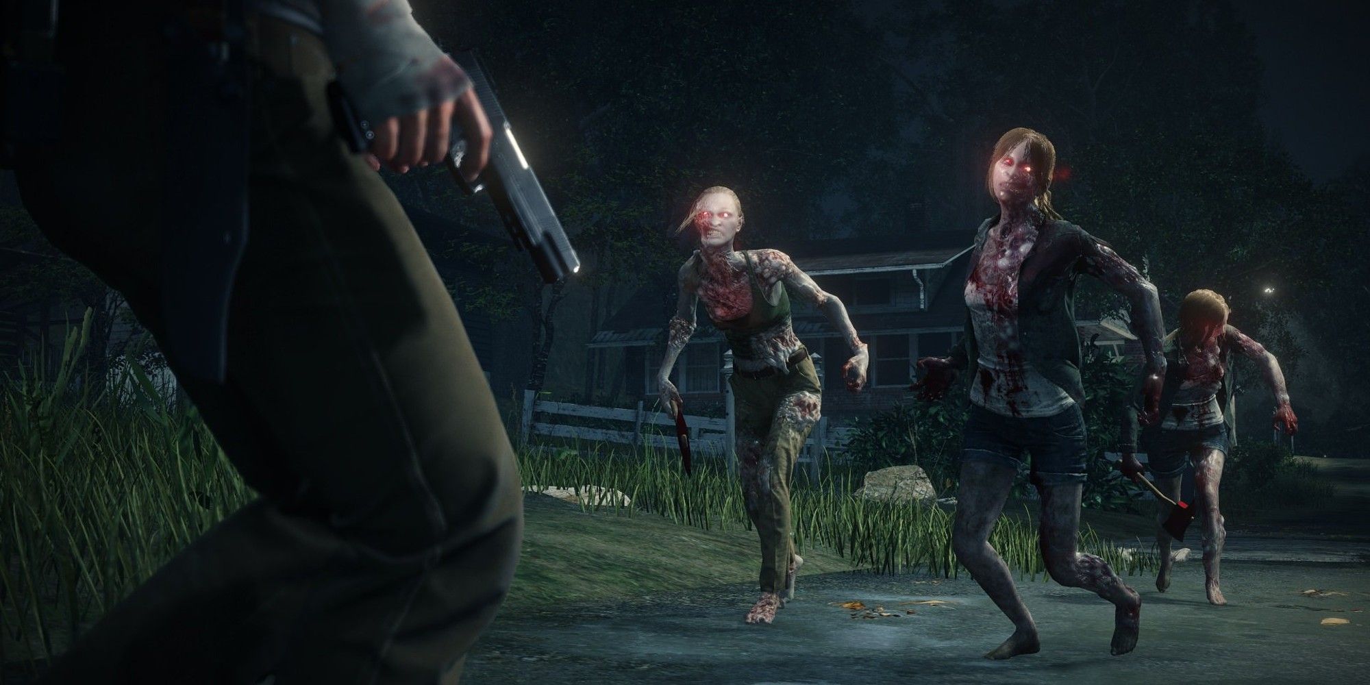 The Evil Within 2 Sebastian đối mặt với quái vật với khẩu súng lục trên tay