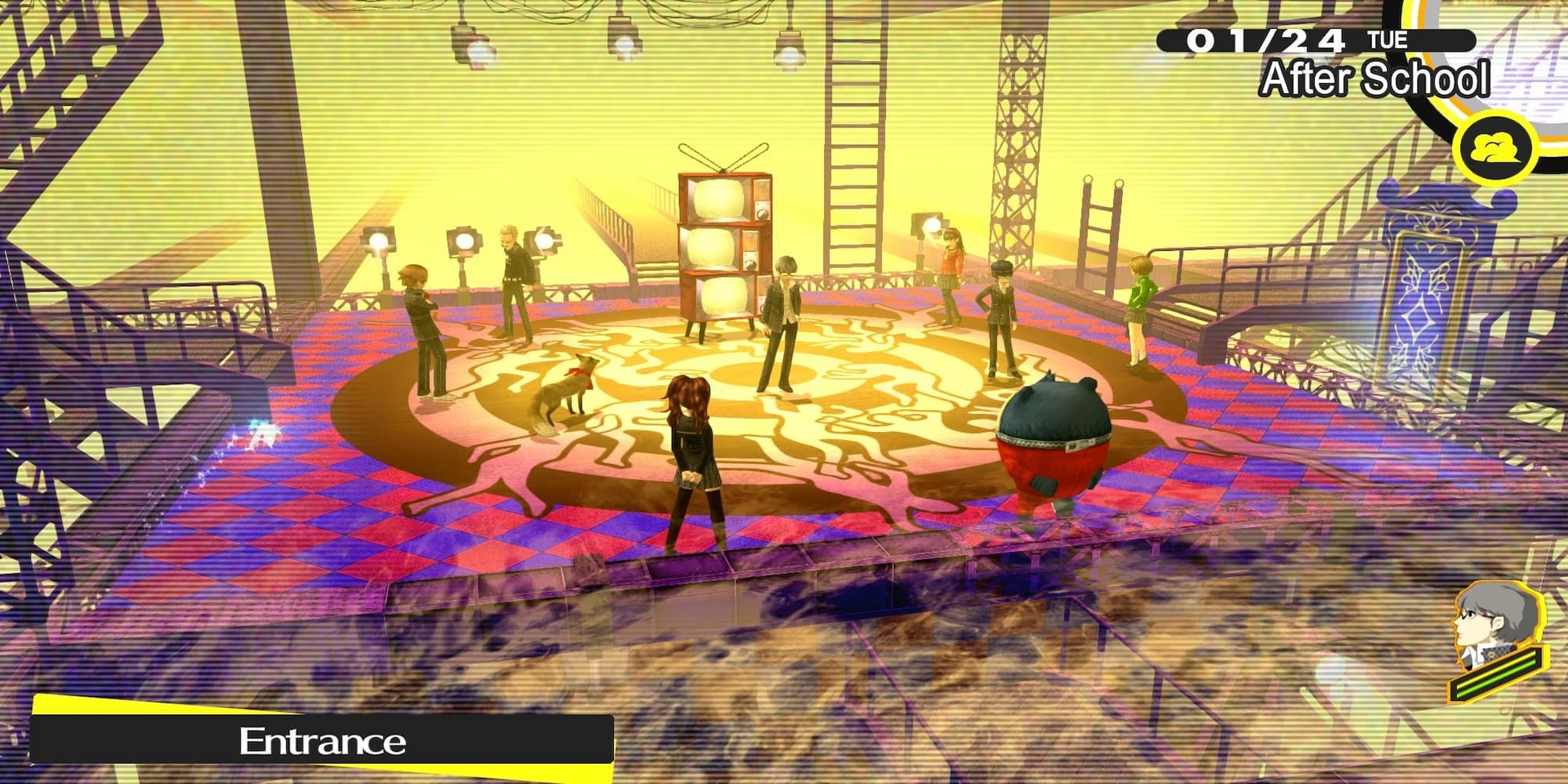 Player And The Investigation Team At The Entrance To The TV World