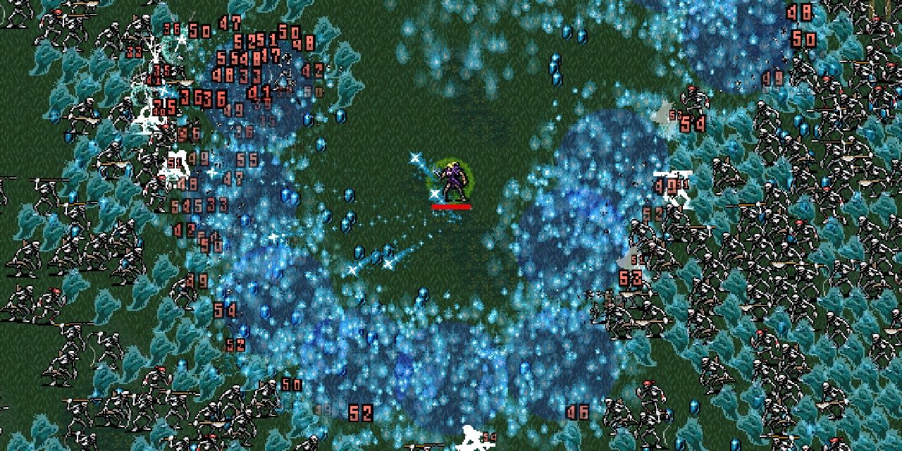 Scattering holy water in Vampire Survivors