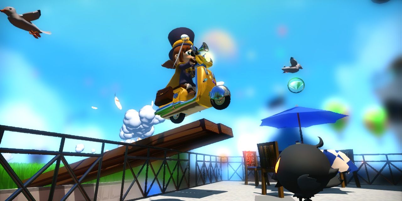 Hat Kid lái Scooter trong A Hat in Time