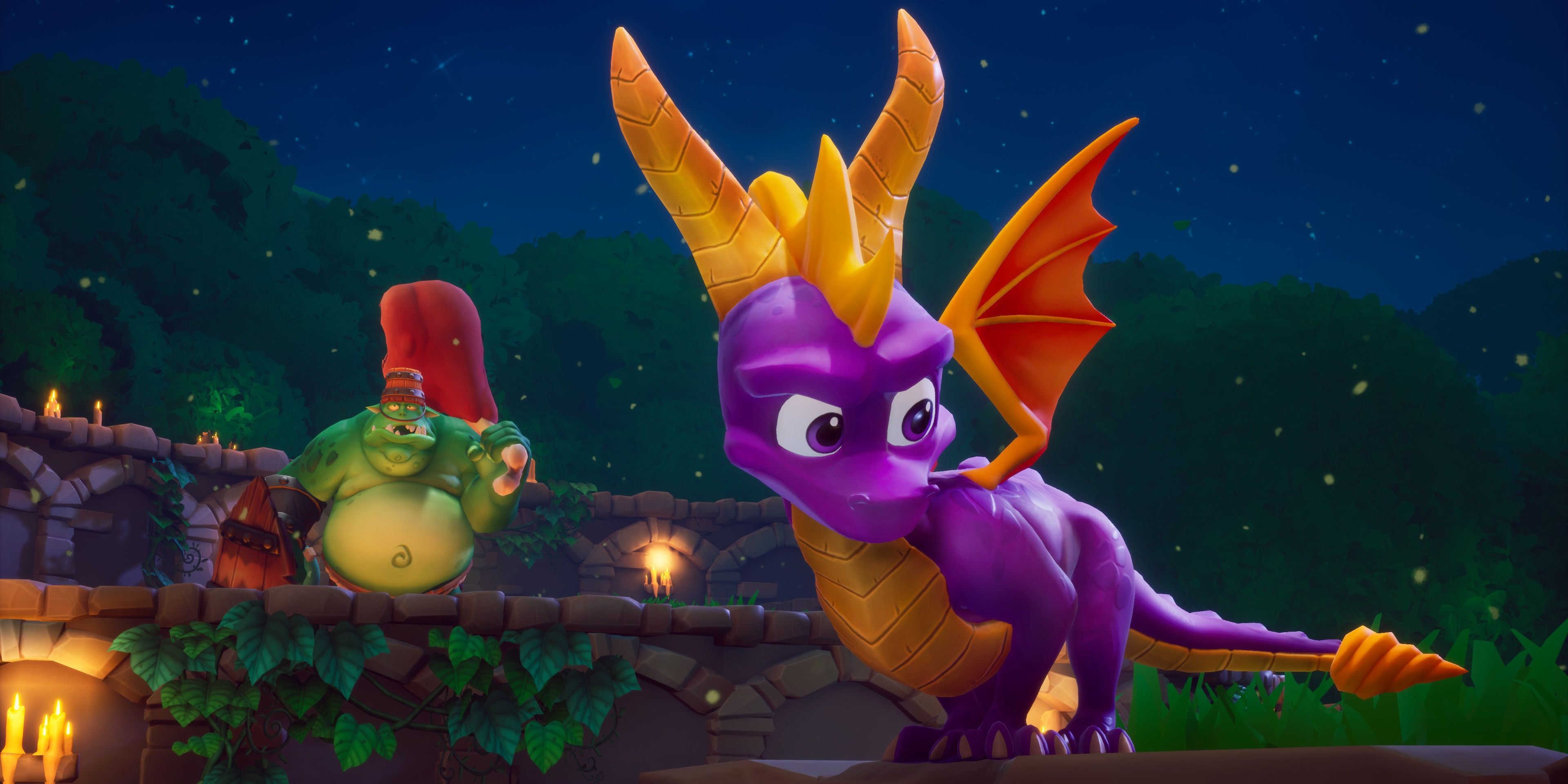 Spyro in a nighttime stage in Spyro Reignited Trilogy